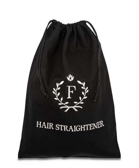 Bag for Hotels and Hotels Portaphon Embroidered 100% Cotton Drill Black 2 Laces